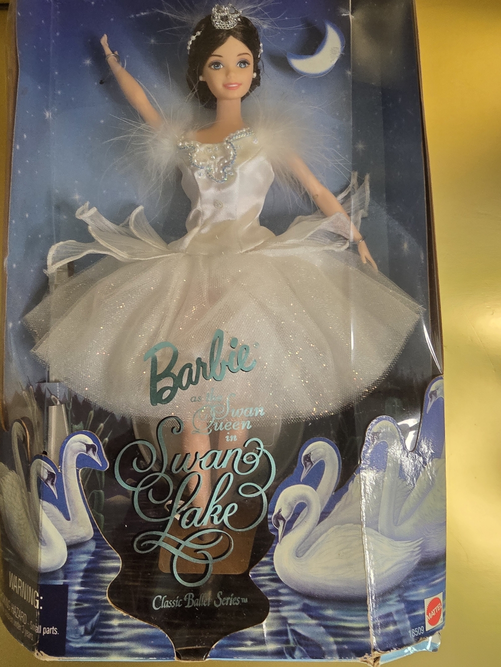 Swan Lake Barbie White Tulle Swan Princess Dress with Feather Trim